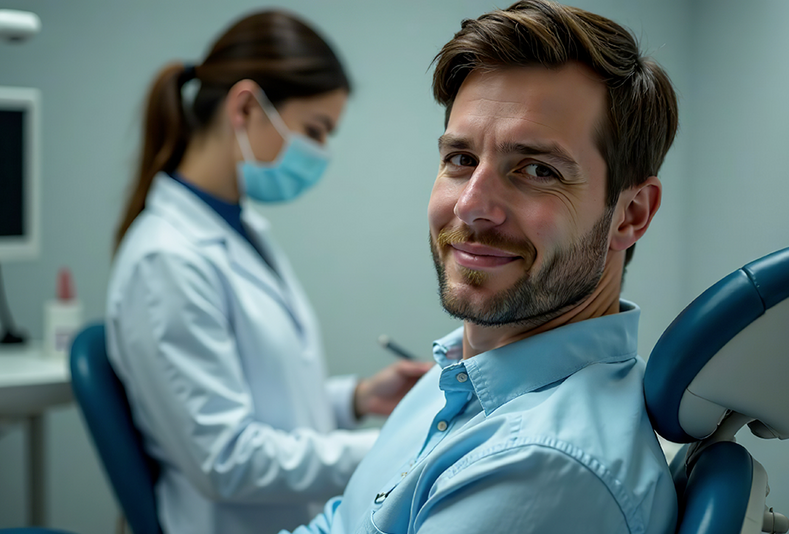 uomo dal dentista