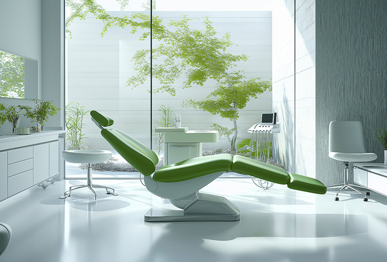 riunito verde in studio dentistico