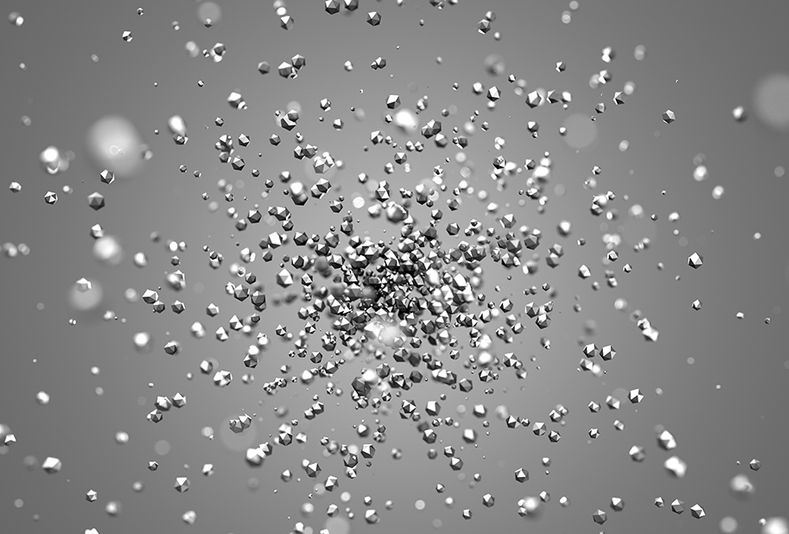 Particelle al microscopio di titano