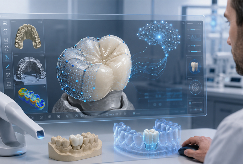 proiezione digitale per progettazione protesi dentali