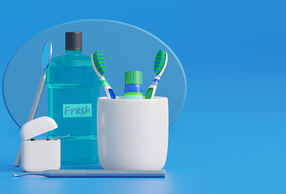 Collutorio portaspazzolini e filo interdentale
