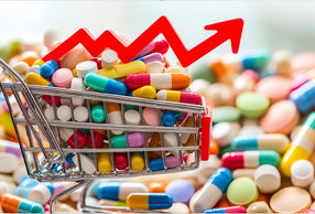 carrello della spesa con medicine