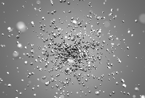 Particelle al microscopio di titano