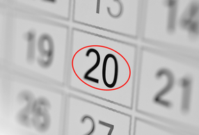 calendario con numero venti cerchiato