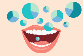 illustrazione di sorriso e grafici a torta