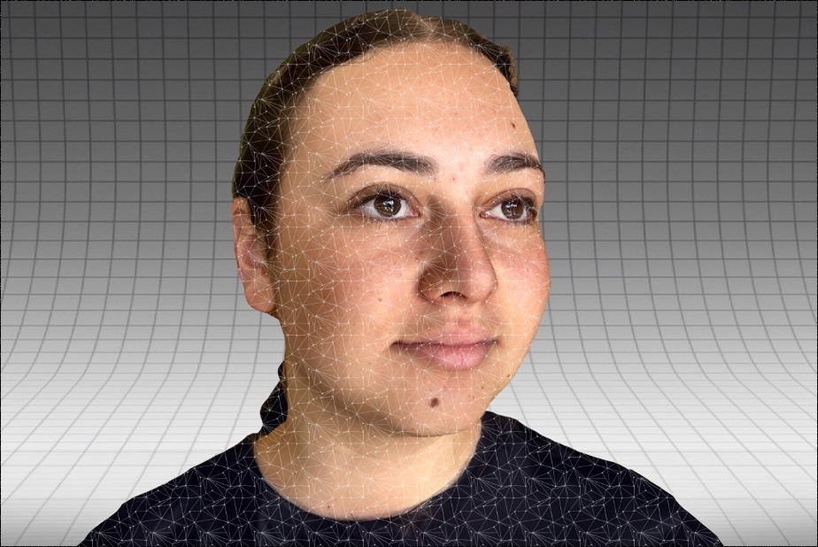 scansione 3d - viso di una ragazza