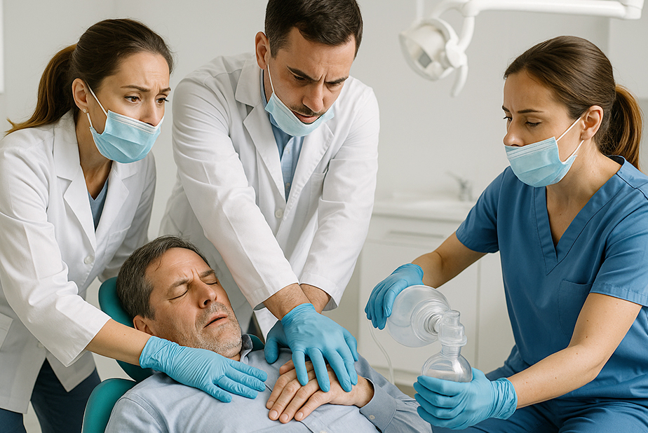 Paziente affetta da malore in studio odontoiatrico assistita dal team