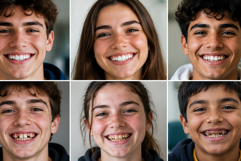 Visite dentistiche e disuguaglianze sociali precoci Adolescenti che sorridono