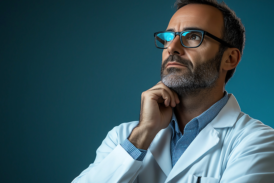 Inflazione e conflitti, l'impatto sulle finanze dello studio odontoiatrico medico con aria preoccupata